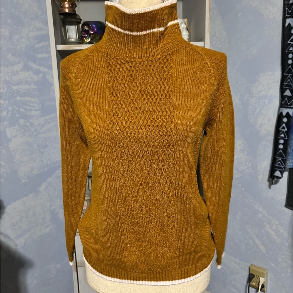 🛍Cozy brown Sweater for Women turtleneck cottagecore grunge small - Picture 2 of 10